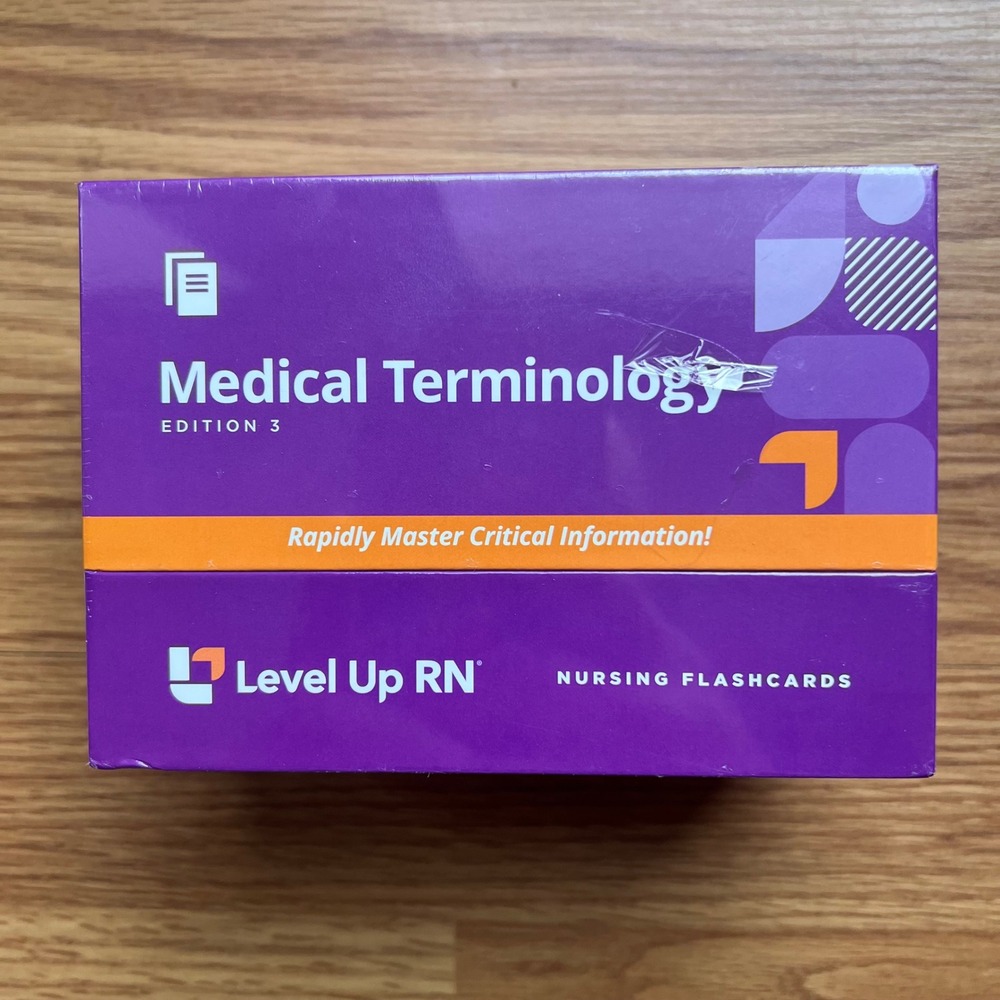 Level Up RN Medical Terminology Flashcards Edition 3 Nursing Study Guide NEW
